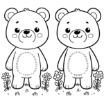 Fröhlicher Bär – Ausmalbild