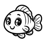Fröhlicher Cartoon-Fisch: Eine Helle Malvorlage