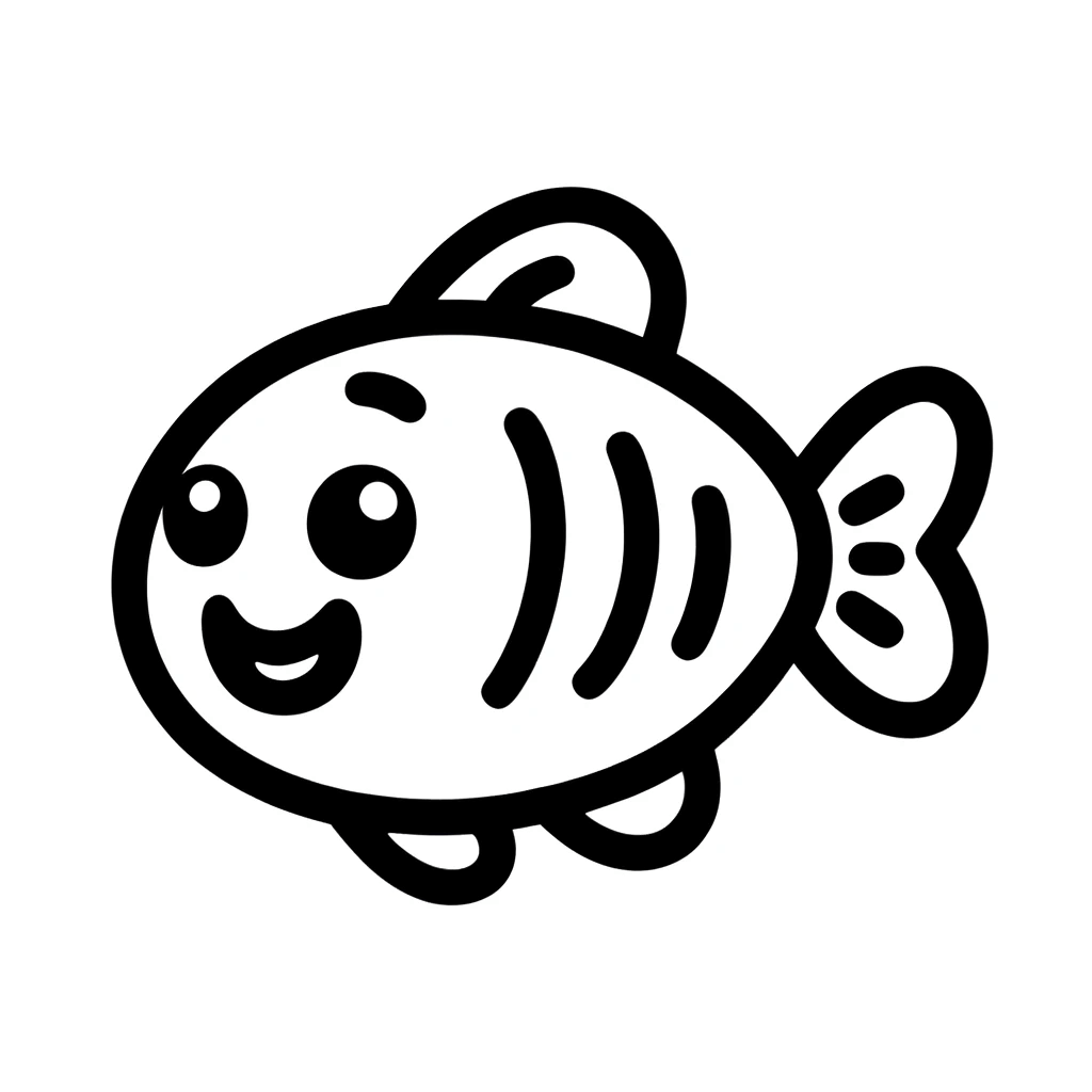 Fröhlicher Fisch: Eine Entzückende Malvorlage 2