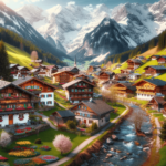 Frühling in den Bergen: Malerisches Alpendorf