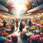 Frühlingsfülle: Lebhafter Blumenmarkt in voller Blüte