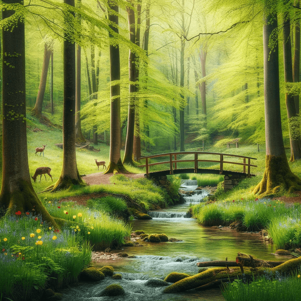 Frühlingsruhe: Waldstrom und Holzbrücke