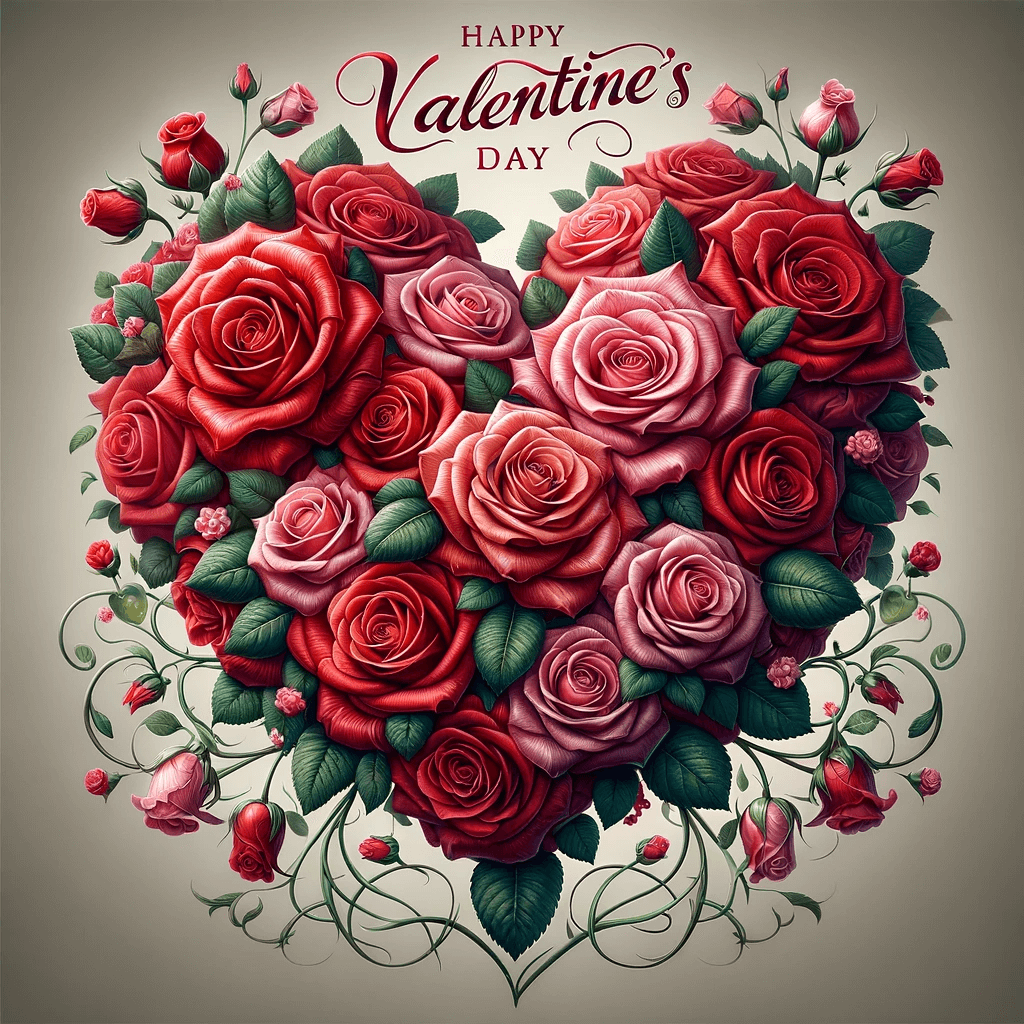 Herz aus Rosen 2 - Happy Valentine's Day