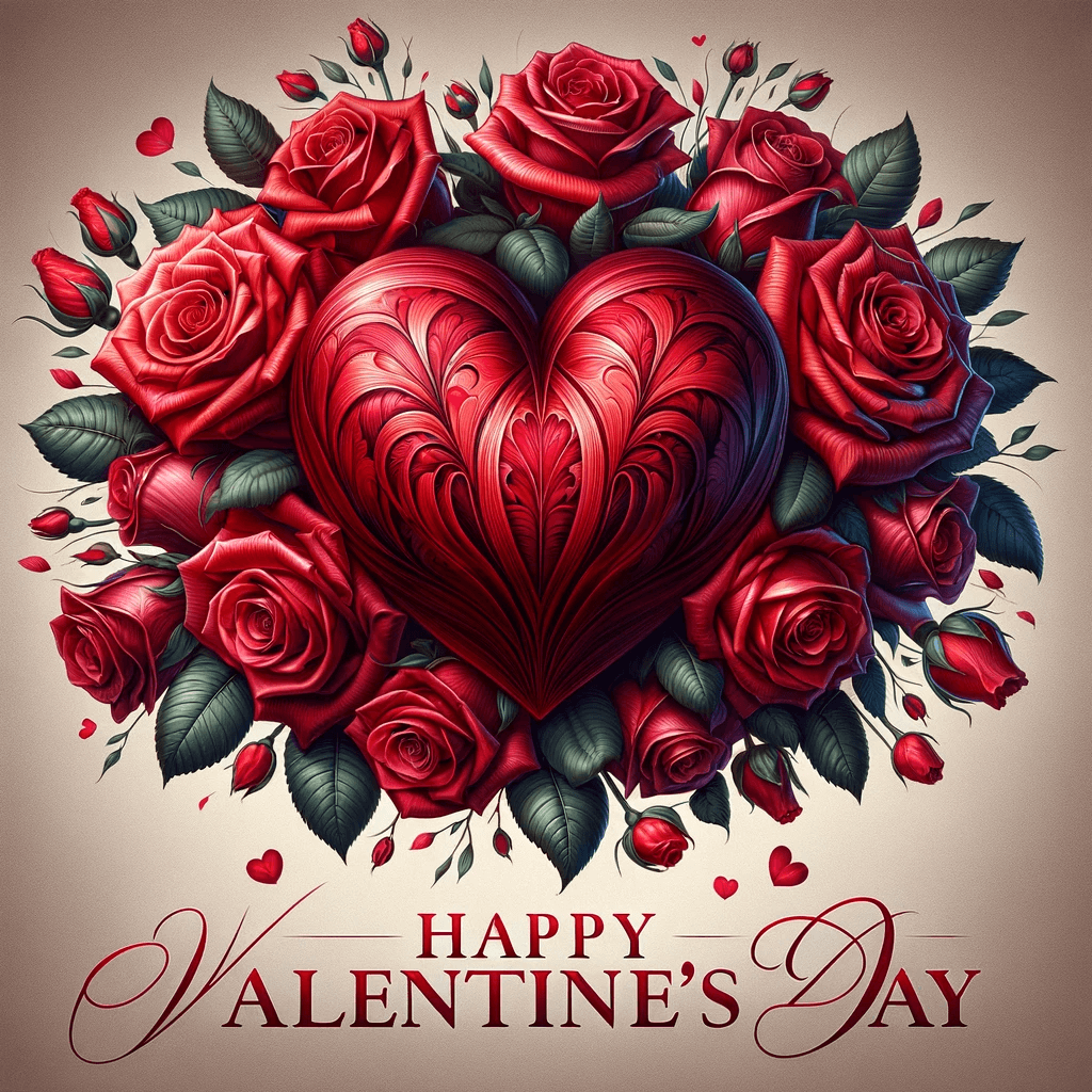 Herz und Rote Rosen - Happy Valentine's Day