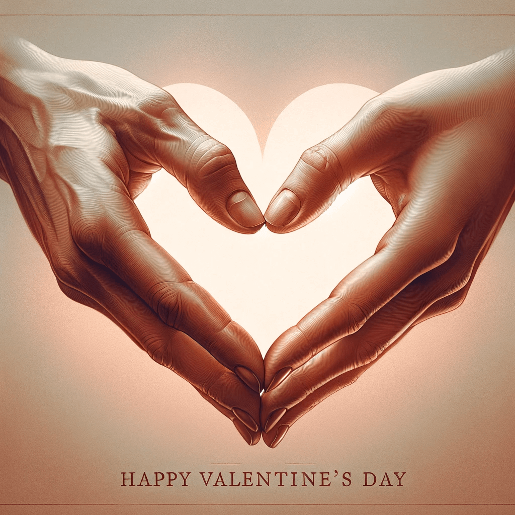 Herzverbundene Hände - Happy Valentine's Day