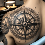 Kompass-Tattoo-Design für die Schulter