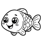 Lächelnder Cartoon-Fisch: Eine Lustige Malvorlage