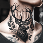 Majestätisches Hirsch-Hals-Tattoo-Design für Männer