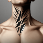 Markantes und Zeitgenössisches Kühnes Blitz-Hals-Tattoo-Design für Männer