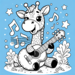Musikalische Giraffe Malvorlage