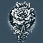Rosen-Tattoo – Elegante Bluete
