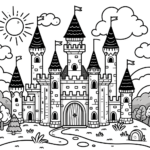 Schloss Ausmalbilder – Fantasieschloss 2