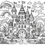 Schloss Ausmalbilder – Fröhliches Schloss 2