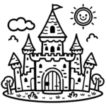 Schloss Ausmalbilder – Kindergarten-Schloss
