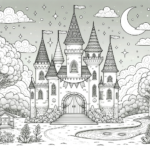 Schloss Ausmalbilder – Ruhiges Traumschloss