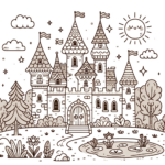 Schloss Ausmalbilder – Zauberhaftes Schloss 2