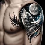 Schulter-Tattoo-Design mit Wolfsmotiv 2