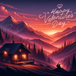 Sonnenuntergangsumarmung in den Bergen – Happy Valentine’s Day