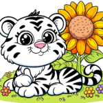 Sonniges Tiger Ausmalbild für Kinder 2