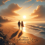 Spaziergang bei Sonnenuntergang am Strand – Happy Valentine’s Day