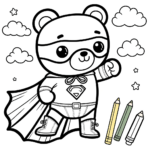 Superheld Bär – Ausmalbild