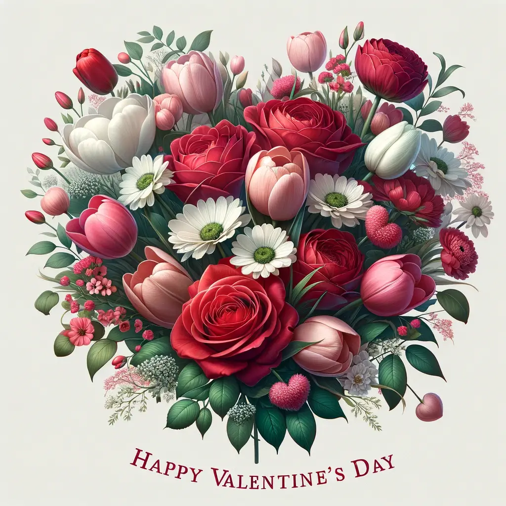 Valentinstag Blumenherz: Gewebe der Zuneigung