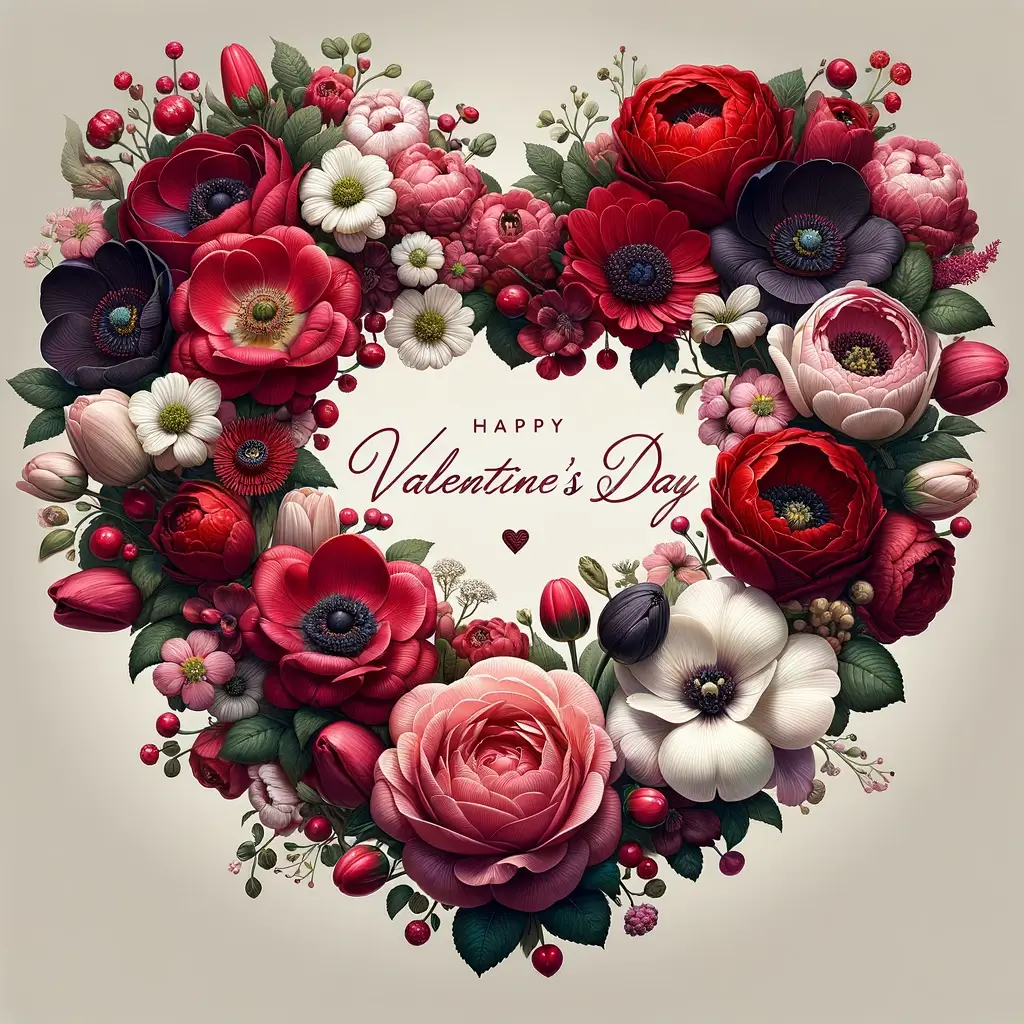 Valentinstag Blumenherz: Kranz der Liebe
