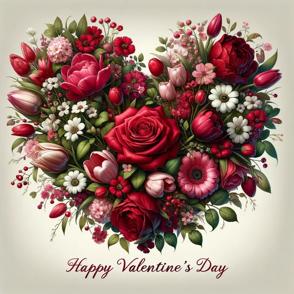 Valentinstag Blumenherzkranz: Erblühende Zuneigung