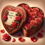 Valentinstag Erbstück: Rosen und Liebesbriefe