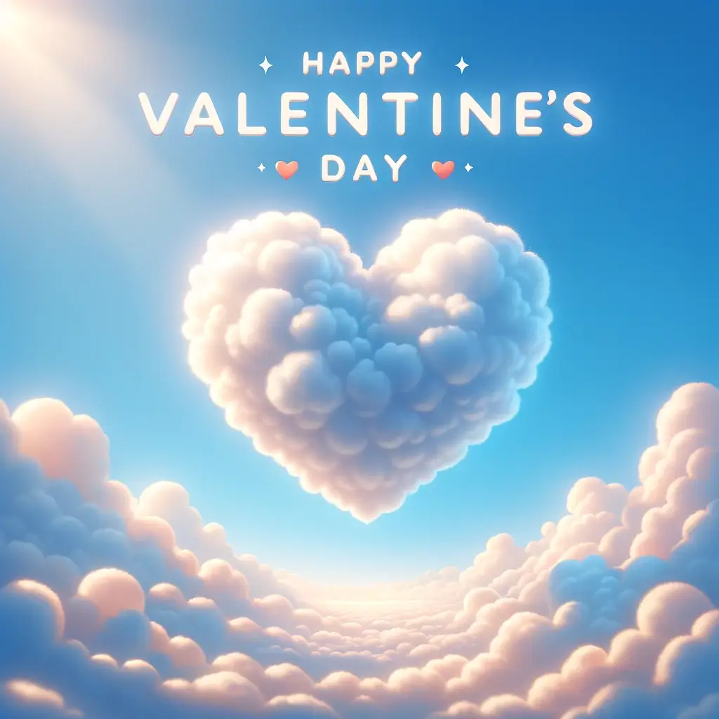 Valentinstag Herz-Wolke im Blauen Himmel Bild: Das Licht der Liebe