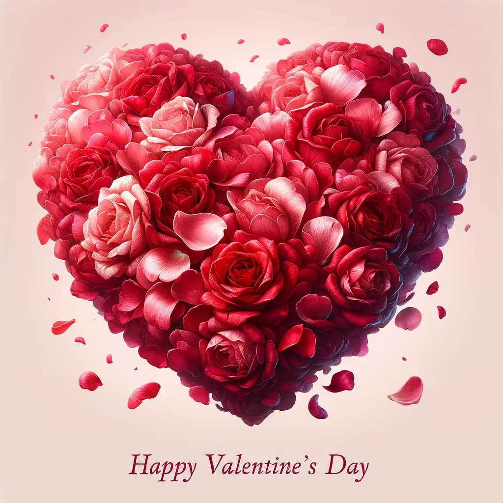 Valentinstag Herz aus Rosen Bild: Schichten der Liebe