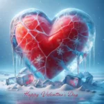 Valentinstag Herz im Eis Bild: Die Wärme der Liebe in der Kälte