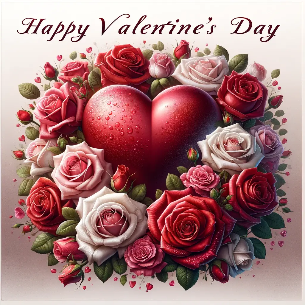 Valentinstag Herz und Rosen Bild: Zauber der Liebe