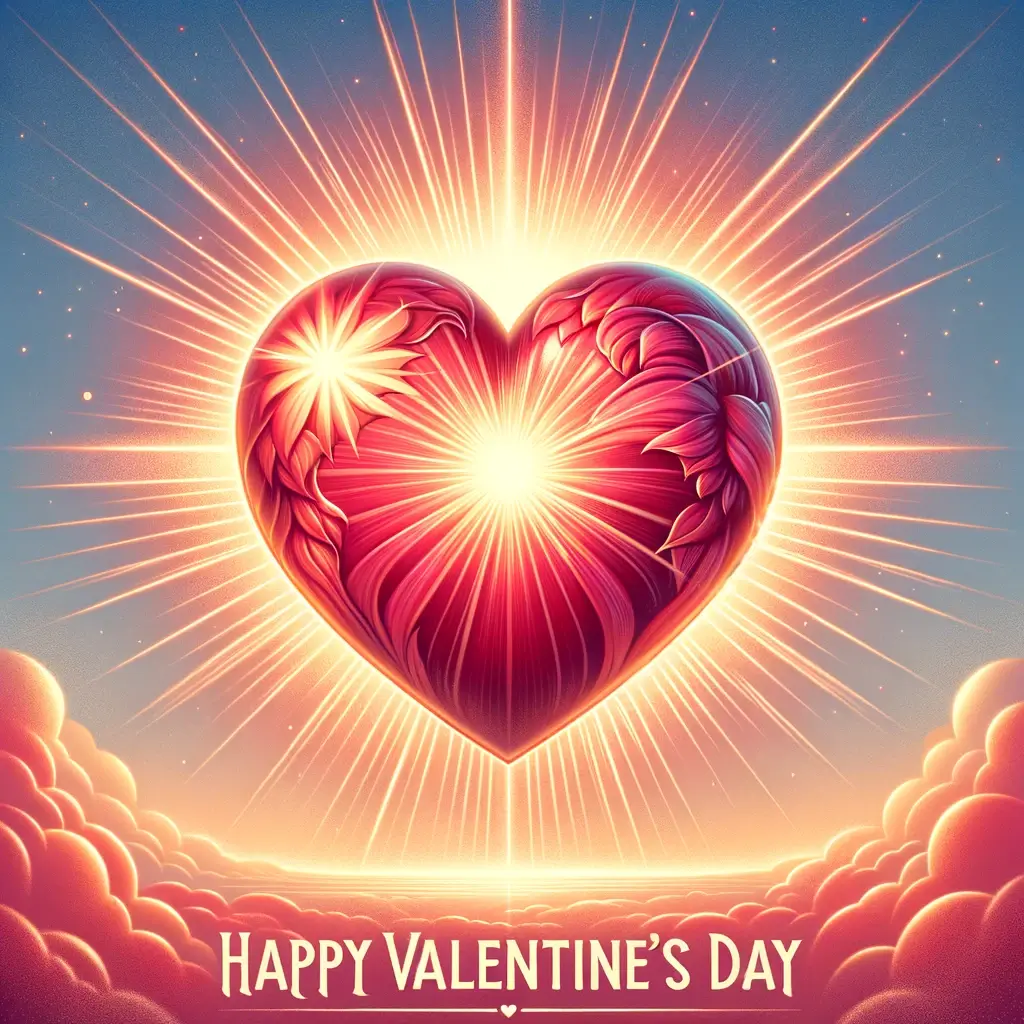 Valentinstag Herz und Sonne Bild: Strahlkraft der Liebe