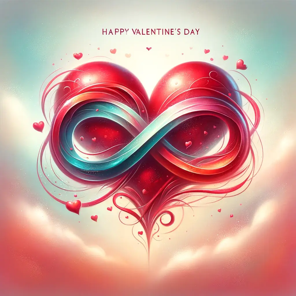 Valentinstag Herz- und Unendlichkeitssymbol Bild: Ewige Umarmung