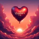 Valentinstag Herzballon bei Sonnenuntergang Bild: Liebe im Abendrot
