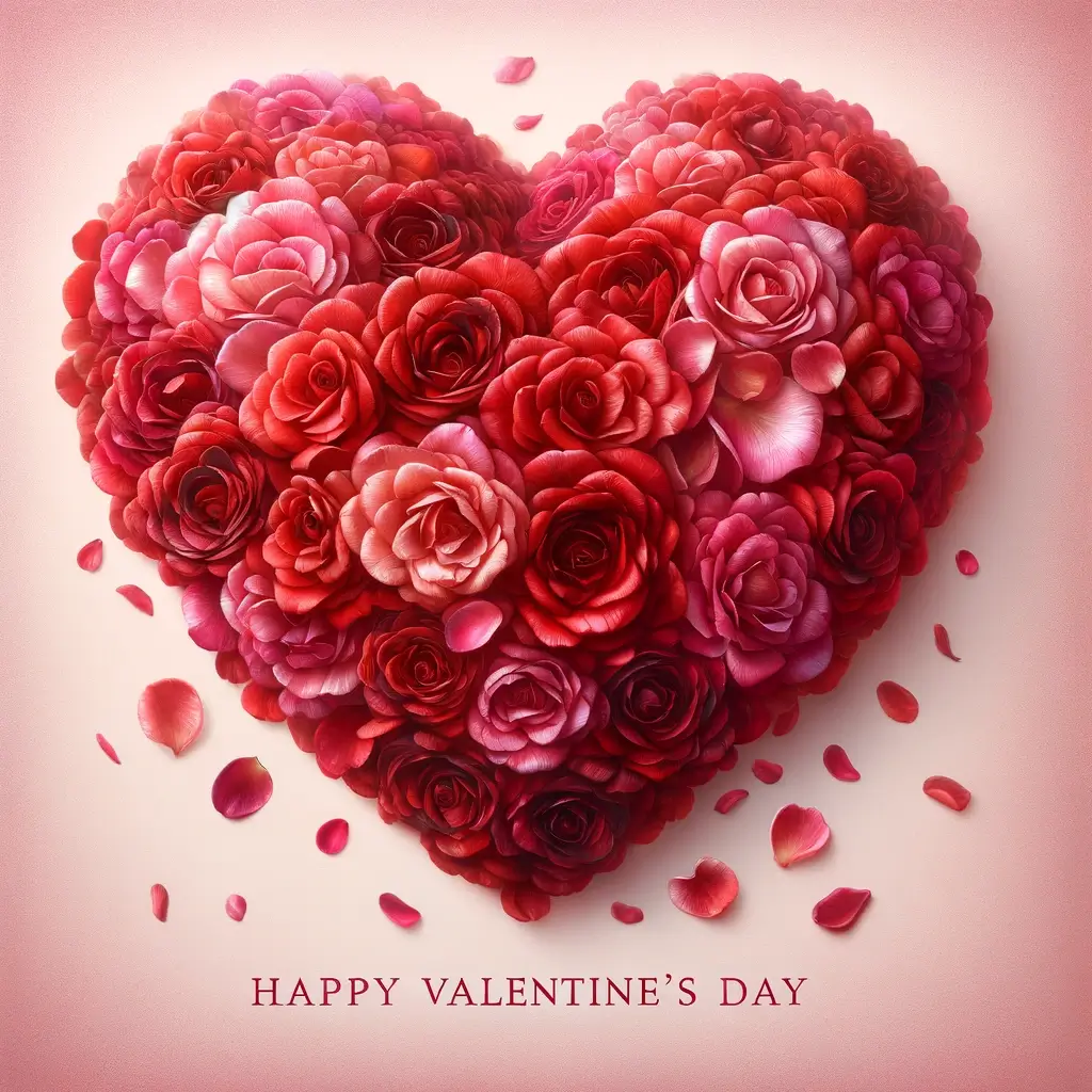 Valentinstag Rosenblätter Herz Bild: Ein Gewebe der Liebe