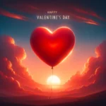 Valentinstag Sonnenuntergang Ballon Bild: Herz im Liebesglanz
