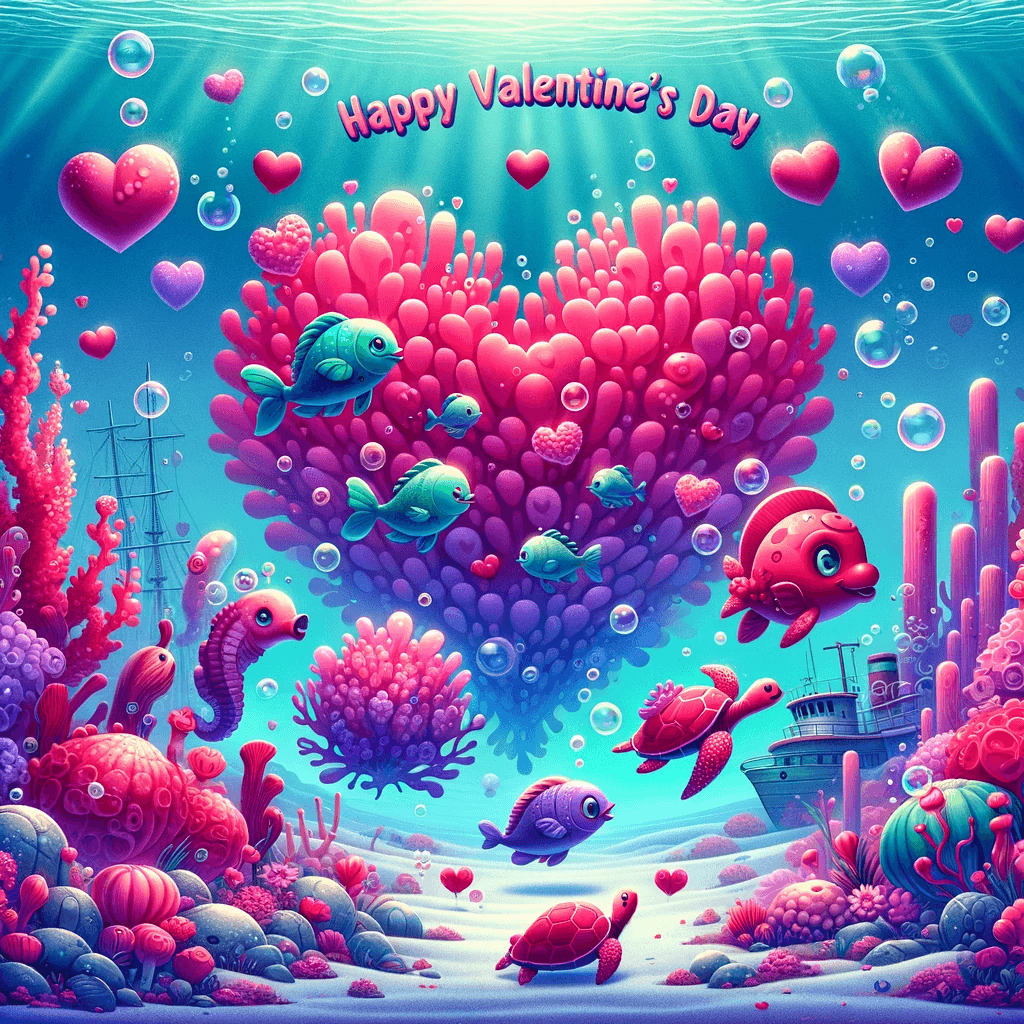 Valentinstag Unterwasserwelt - Happy Valentine's Day