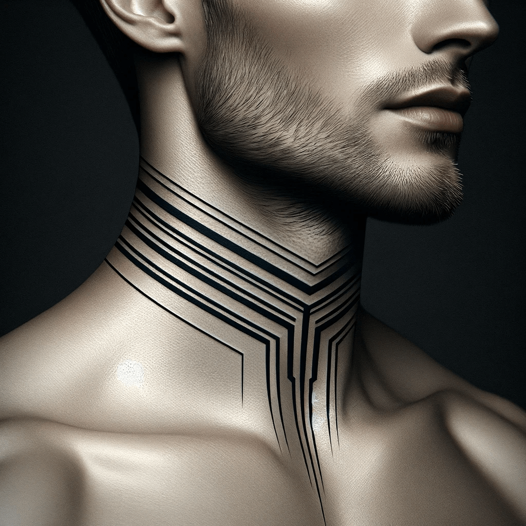 Zeitgenössisches Minimalistisches Hals-Tattoo-Design für Männer
