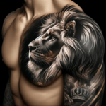 Löwenthematisches Tattoo-Design