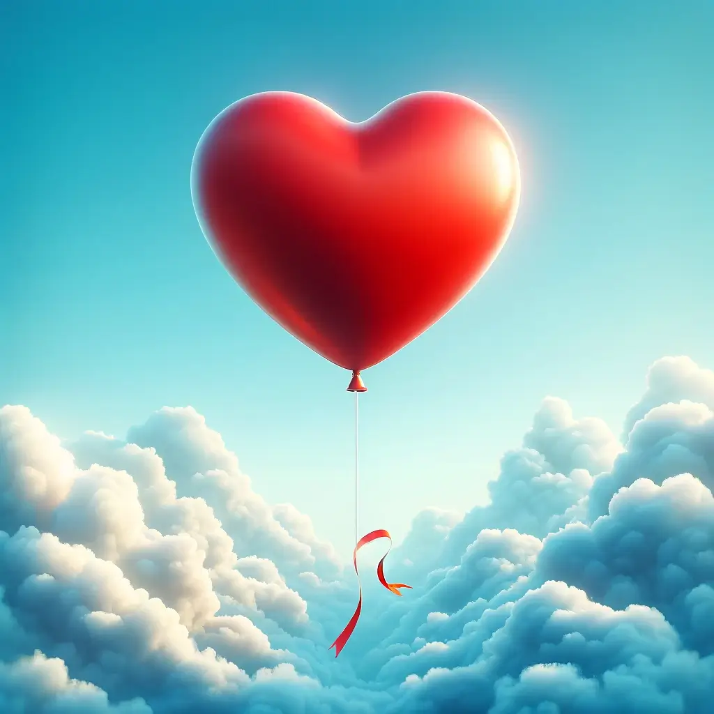 Ballon der Liebe: Ein himmelwärts gerichtetes Bild