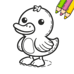 Einfache Ente Malvorlage für Kleinkinder 2