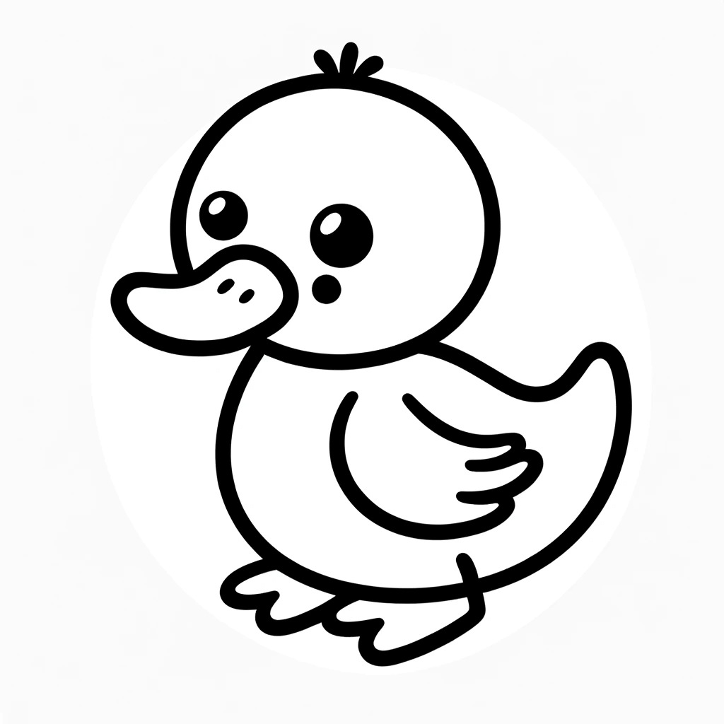Einfache Ovale Ente Malvorlage für Kleinkinder