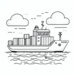 Frachtschiffreise – Malvorlage Fahrzeug