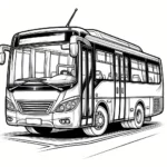 Fröhliche Busreise – Malvorlage Fahrzeug