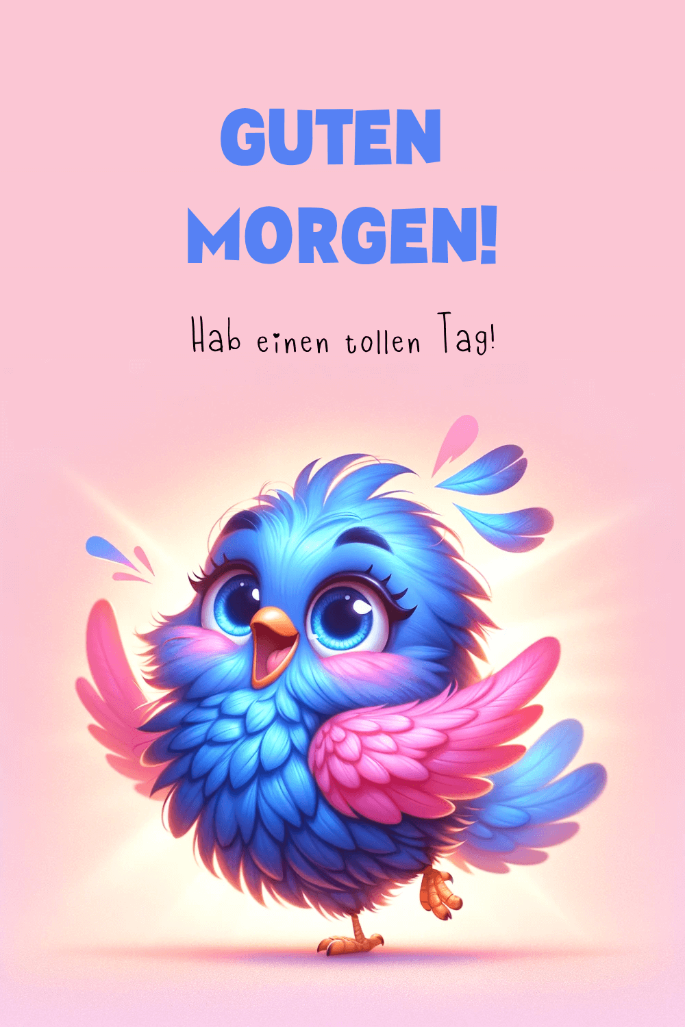 Fröhlicher Morgen mit einem launigen Vogel