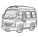 Gemeinschaftsfahrt – Malvorlage Fahrzeug