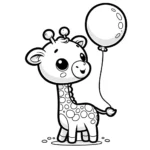 Giraffe und Ballon Malvorlage