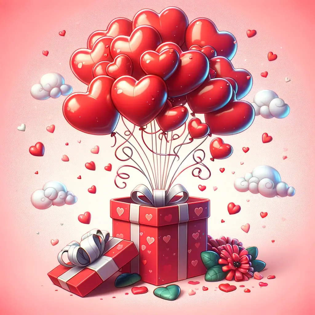 Herzballons Überraschung zum Valentinstag